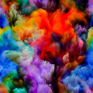 Renkli dinamik, kalın fraktal boya tuvali yaratıcılık ve sanat üzerine.