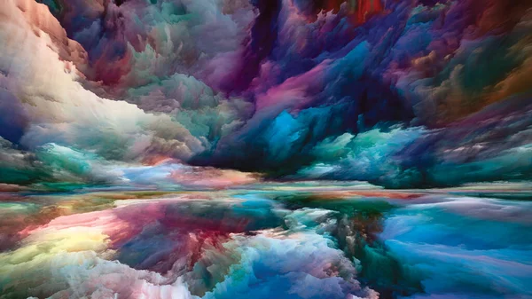 Багатобарвний Пейзаж Серія Кольорових Мрій Композиція Фарби Текстур Градієнтних Хмар — стокове фото