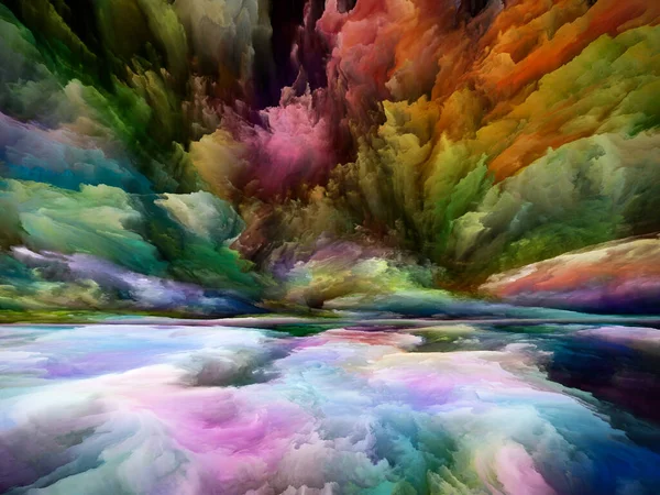 Imagination Landscape Color Dreams Series Design Made Paint Textures Gradient — Stock Photo, Image