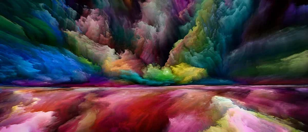 Képzeletbeli Táj Soha Világ Sorozatot Nézem Színekből Textúrákból Gradiens Felhőkből — Stock Fotó
