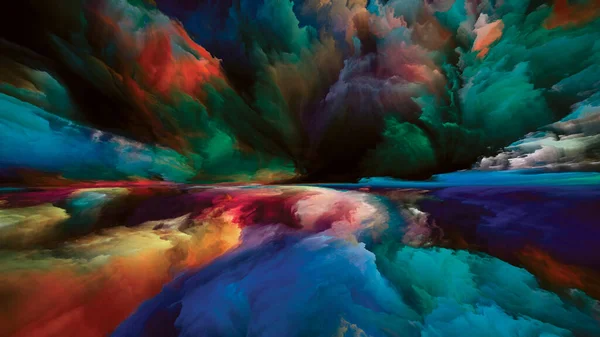 Mistero Del Paesaggio Serie Color Dreams Composizione Visivamente Piacevole Vernice — Foto Stock