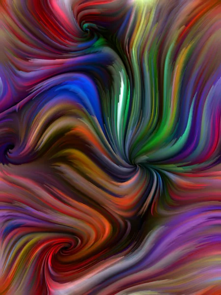 Color Swirl Serie Künstlerischer Hintergrund Aus Bunten Bewegungen Von Spektralfasern — Stockfoto