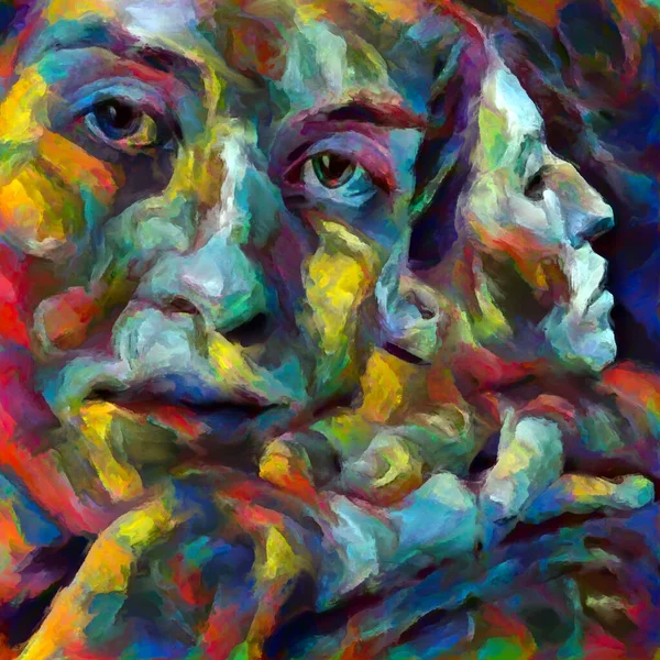 Inre Argumentserien Kvinnliga Ansikten Komposition Temat Ego Mänskligt Sinne Mystik — Stockfoto