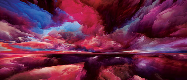 Multicolor Landscape Color Dreams Series Composition Paint Textures Gradient Clouds Royalty Free Stock Photos