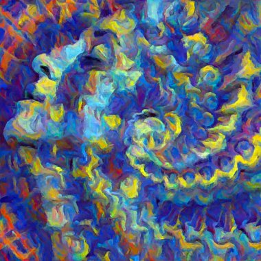 Inner Hues serisi. Kadının yüzü ve iç dünya, yaratıcılık, kendini ifade etme ve sanat konularındaki soyut spiral tasarım kompozisyonu.