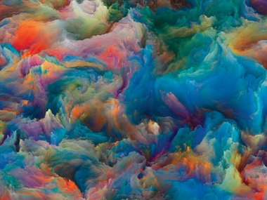 Organik tuval serisi. Yaşamdaki ve sanattaki yaratıcılık için renkli ve detaylı dokuların grafiksel bileşimi