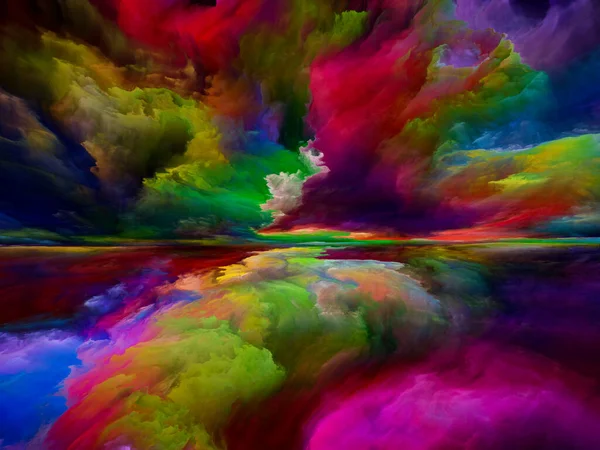 Paysage Multicolore Série Color Dreams Arrangement Créatif Peinture Textures Nuages — Photo