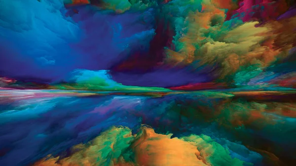 Tajemnica Krajobrazu Seria Color Dreams Przyjemna Wizualnie Kompozycja Farb Faktur — Zdjęcie stockowe