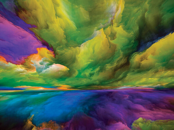 Spectral Land Color Dreams Series Arrangement Paint Textures Gradient Clouds Stock Image