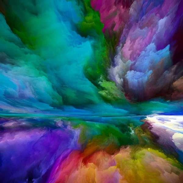 Regenbogenlandschaft Serie Color Dreams Komposition Von Farbe Texturen Und Farbwolken — Stockfoto