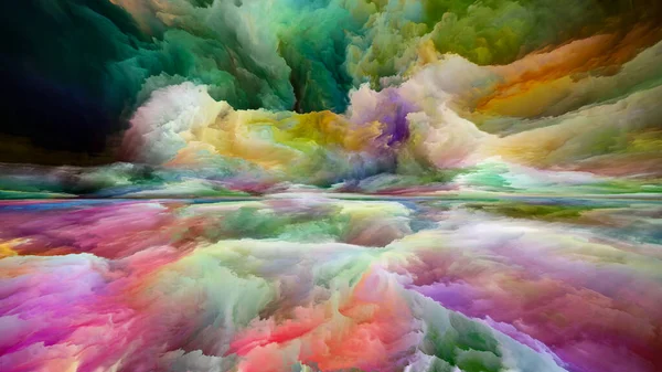 Landschaftsgeometrie Seeing Never World Serie Bild Von Farben Texturen Und — Stockfoto
