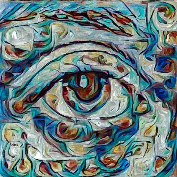 Artistic Vision Series Female Eye Rendered Abstract Painting Style Subject — Stock Photo, Image
