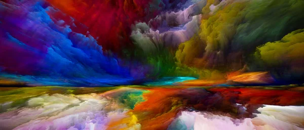 Spectral Land Color Dreams Series Arrangement Paint Textures Gradient Clouds — 스톡 사진