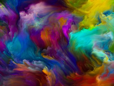 Renkli girdap serisi. Yaşam, yaratıcılık ve sanatla ilgili tuval üzerinde sıvı boyanın renkli hareketlerinin grafiksel bileşimi