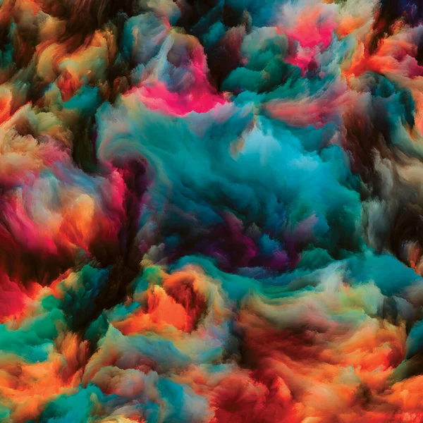 Серия Color Swirl Творческая Организация Красочного Движения Жидкой Краски Холсте — стоковое фото