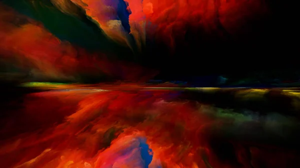 Land of Awakening. Escape to Reality series. Abstract background made of surreal sunset sunrise colors and textures on the theme of landscape painting, imagination, creativity and art