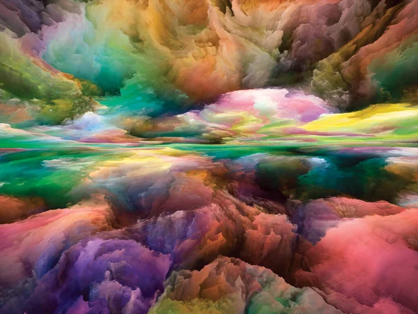 Bunte Landschaft Seeing Never World Serie Komposition Von Farben Texturen — Stockfoto