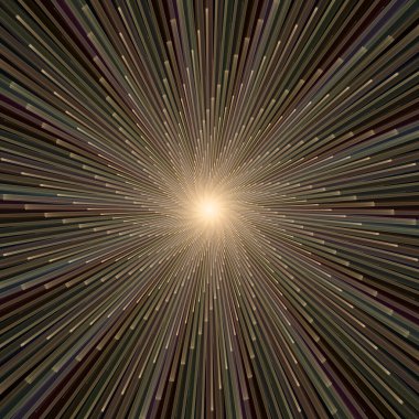 Fraktal Patlama Şablonu serisi. Çizim ve tasarım için kullanılan ince çizgi radyal deseninin oluşturulması.