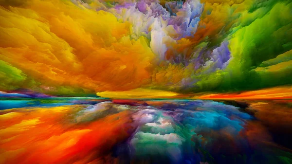 Magia Paisagem Série Sonhos Cor Composição Fundo Pintura Texturas Nuvens — Fotografia de Stock