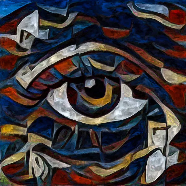 Artistieke Visie Serie Model Eye Weergegeven Abstracte Schilderstijl Onderwerp Van — Stockfoto