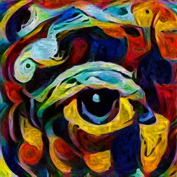 Artistic Vision Series Model Eye Rendered Abstract Painting Style Subject — Stock Photo, Image