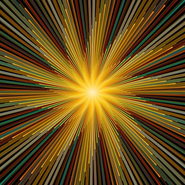 Fraktal Patlama Şablonu serisi. Çizim ve tasarım için kullanılan ince çizgi radyal deseninin oluşturulması.