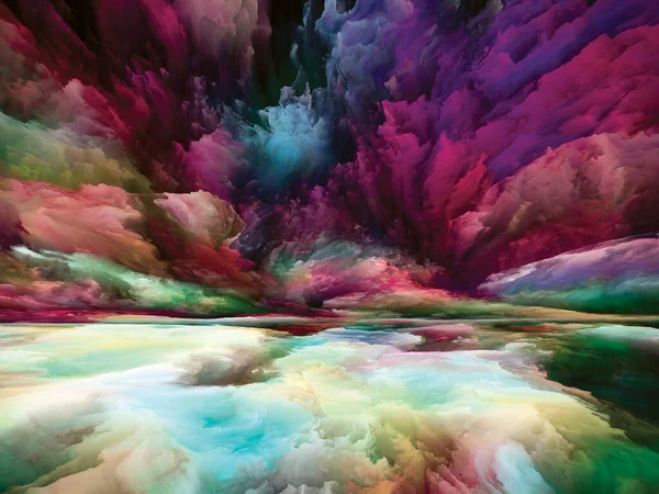 想像力の風景 色夢シリーズ 内側の世界 想像力 芸術とデザインのプロジェクトの背景として機能するために塗料 テクスチャやグラデーション雲で作られたデザイン — ストック写真