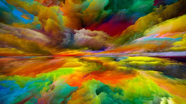 スペクトルの風景 色夢シリーズ 内側の世界 想像力 芸術とデザインに関連するプロジェクトに適した塗料 テクスチャやグラデーション雲のグラフィック構成 — ストック写真