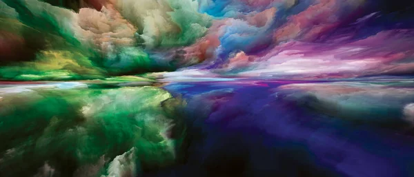 Colores Sin Fin Serie Paisajes Mente Interacción Abstracta Pintura Brillante — Foto de Stock