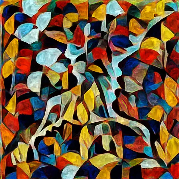 Serie Patrón Arte Cara Abstracta Formas Elementos Color Representados Lienzo — Foto de Stock