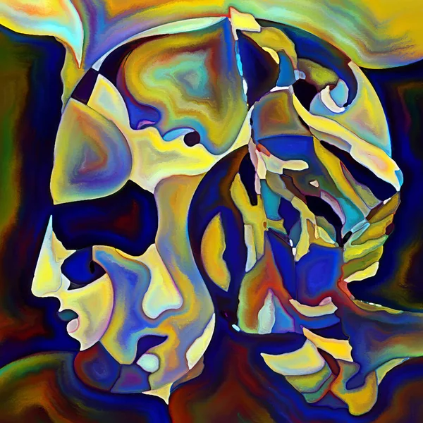 Fragmented Self Series Human Head Elements Abstract Pattern Composition Subject — Stock Photo, Image