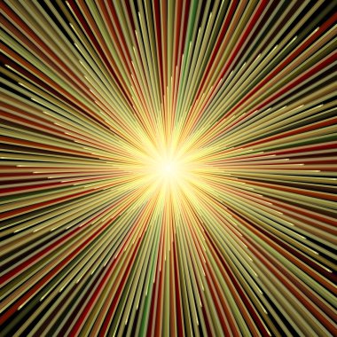 Fraktal Patlama Şablonu serisi. Çizim ve tasarım için kullanılan ince çizgi radyal deseninin oluşturulması.