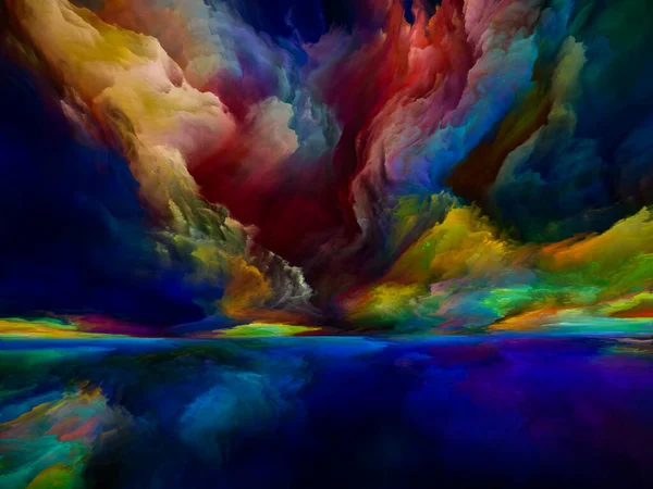 Paysage Paradis Série Color Dreams Fond Peinture Textures Nuages Dégradés — Photo