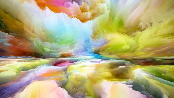 Rainbow Landscape Vidět Seriál Nikdy Svět Složení Barev Textur Gradientních — Stock fotografie