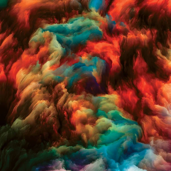 彩色漩涡系列 适合于生活 创造力和艺术布局的画布上水彩画五彩斑斓的排列 — 图库照片