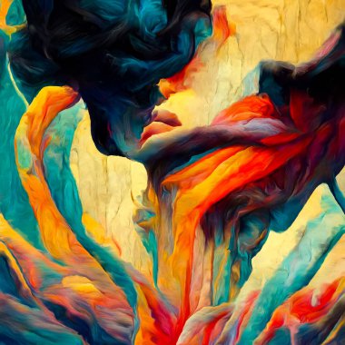 Colorful abstract canvas of organic flow and fine textures on the subject of art, creativity and subjective inner world