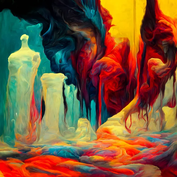 Colorful Abstract Canvas Organic Flow Fine Textures Subject Art Creativity —  Fotos de Stock