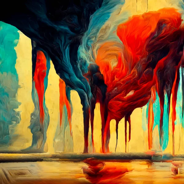 Colorful Abstract Canvas Organic Flow Fine Textures Subject Art Creativity — Zdjęcie stockowe