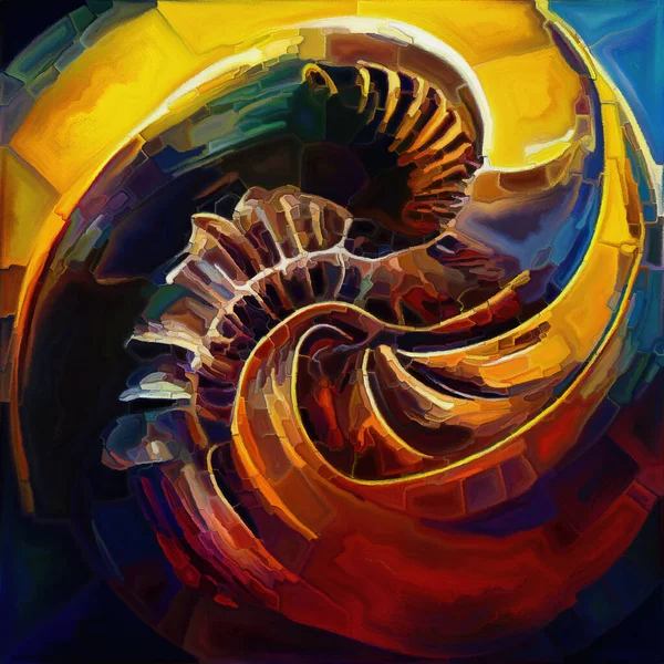 Colors Nautilus Dream Series Abstract Watercolor Stained Glass Organic Design — Zdjęcie stockowe