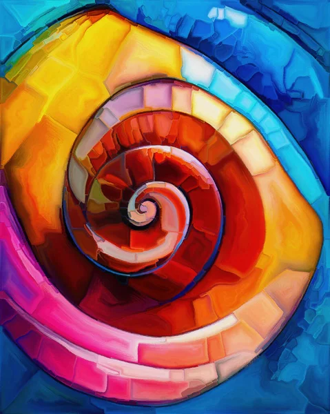 Colors Nautilus Dream Series Abstract Watercolor Stained Glass Organic Design —  Fotos de Stock