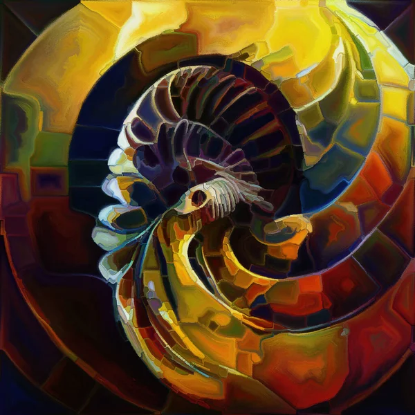 Nautilus Dream Series Composition Spiral Structures Shell Patterns Colors Abstract — Stockfoto