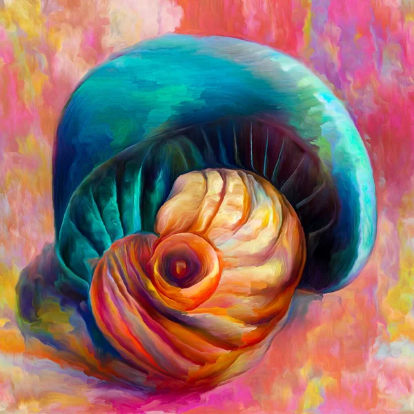 Dream Nautilus Series Interplay Spiral Structures Shell Patterns Colors Abstract — Stockfoto