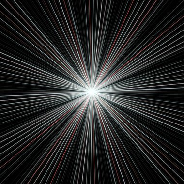 Fraktal Patlama Şablonu serisi. Çizim ve tasarım için kullanılan ince çizgi radyal deseninin oluşturulması.