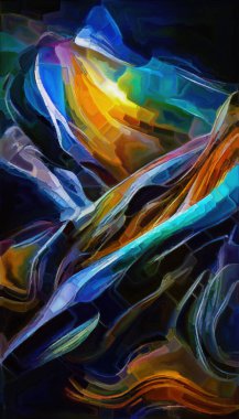 Colors are People series. Composition of colorful shapes and strokes on the subject of art, creativity and design.