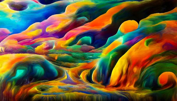 Landscapes Color Series Interplay Vibrant Shapes Strokes Subject Art Creativity — Zdjęcie stockowe