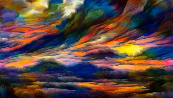 Пейзажи Цветовой Серии Изображение Ярких Форм Штрихов Тему Искусства Творчества — стоковое фото