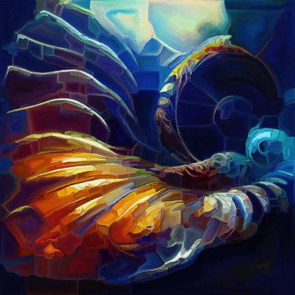 Dream Nautilus Series Composition Spiral Structures Shell Patterns Colors Abstract — Stok fotoğraf