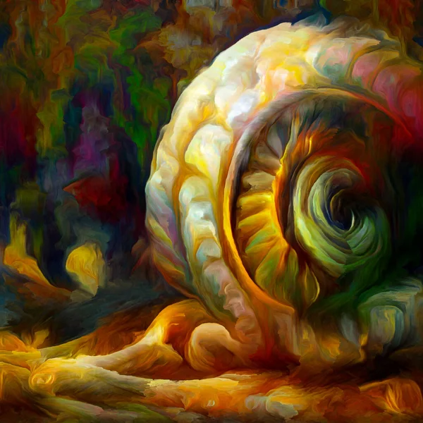 Dream Nautilus Series Composition Spiral Structures Shell Patterns Colors Abstract — Foto de Stock