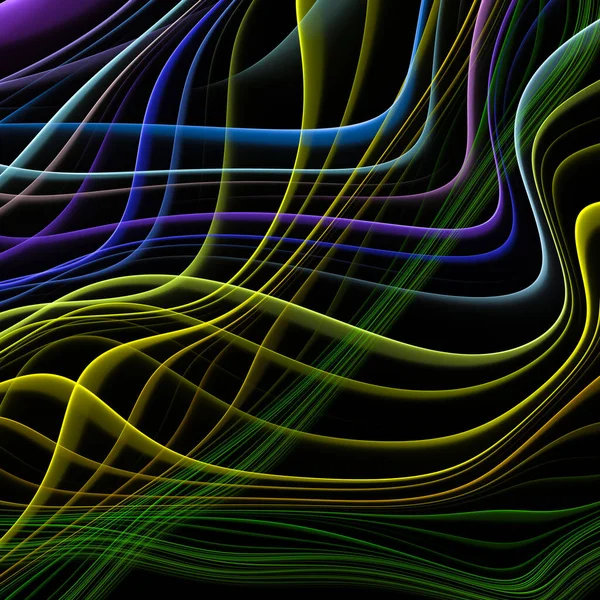 科学的なイラストやグラフィックデザインに使用するための高解像度でレンダリングされたフラクタル波 — ストック写真
