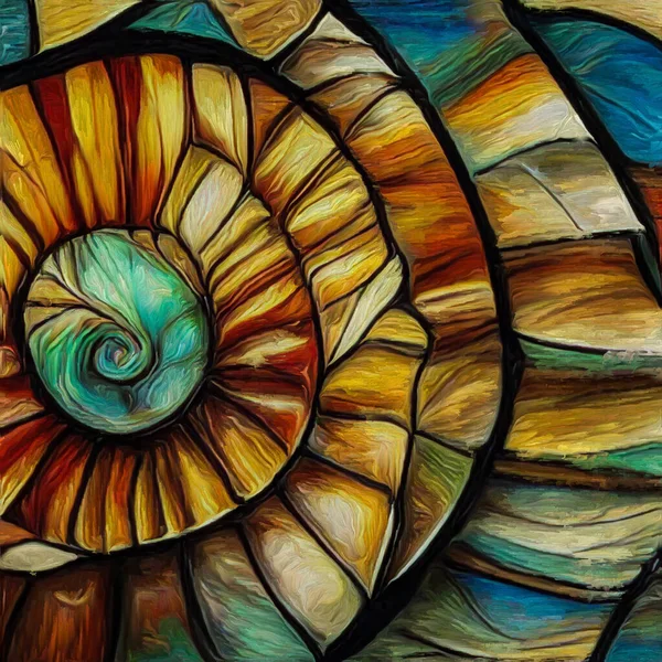 Dream Nautilus Series Interplay Spiral Structures Shell Patterns Colors Abstract —  Fotos de Stock